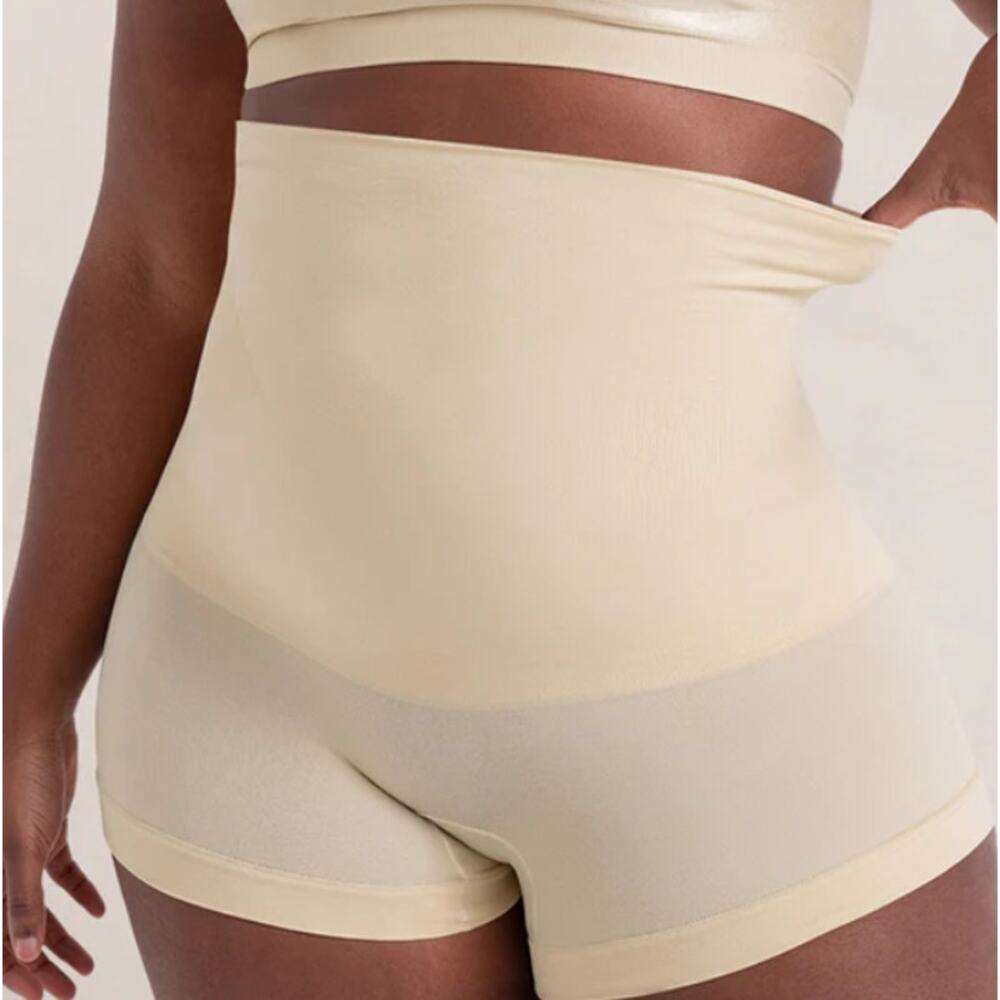 Shapermint Beige Chai Medium High Waisted Shaper Boyshort 18437 Shapewear Light